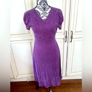 Gap Maternity Size Large Dark Purple with Light Purple Geometric Design Dress